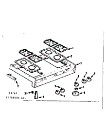 Main Top Section parts for Kenmore Range 103.7766600 (1037766600, 103 7766600) from AppliancePartsPros.com