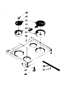 Main Top Section parts for Kenmore Range 103.9406840 (1039406840, 103 9406840) from AppliancePartsPros.com