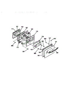Door Section parts for Kenmore Range 911.46566791 (91146566791, 911 46566791) from AppliancePartsPros.com