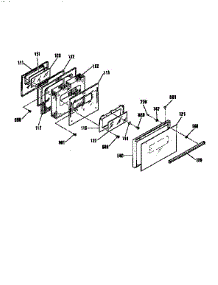 Oven Door Section parts for Kenmore Range 911.46555590 (91146555590, 911 46555590) from AppliancePartsPros.com