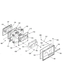 Oven Door Section parts for Kenmore Range 911.4658814 (9114658814, 911 4658814) from AppliancePartsPros.com