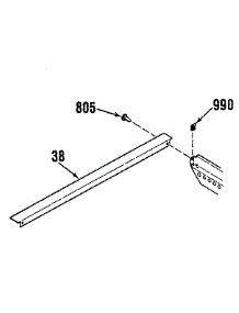 Optional Rear Main Top Filler 8028790 parts for Kenmore Range 911.4658814 (9114658814, 911 4658814) from AppliancePartsPros.com