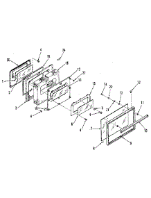 Oven Door Section parts for Kenmore Range 911.4658811 (9114658811, 911 4658811) from AppliancePartsPros.com