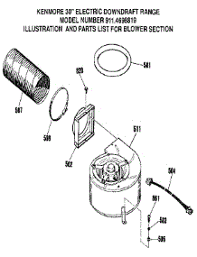 Blower parts for Kenmore Range 911.4698819 (9114698819, 911 4698819) from AppliancePartsPros.com