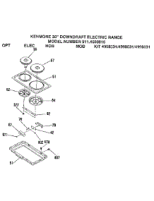 Opt Elec Hob Mod Kit 4998531 / 4998631 / 4998831 parts for Kenmore Range 911.4698898 (9114698898, 911 4698898) from AppliancePartsPros.com