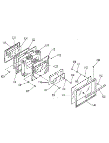 Oven Door Section parts for Kenmore Range 911.4698816 (9114698816, 911 4698816) from AppliancePartsPros.com