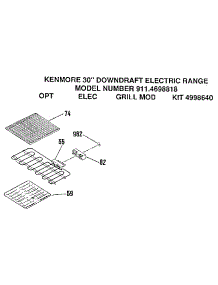 Opt Elec Grill Mod Kit 4998640 parts for Kenmore Range 911.4698818 (9114698818, 911 4698818) from AppliancePartsPros.com