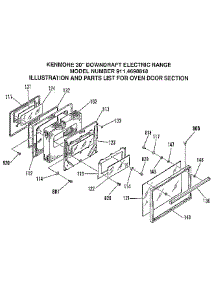 Oven Door Section parts for Kenmore Range 911.4698818 (9114698818, 911 4698818) from AppliancePartsPros.com