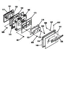 Door Section parts for Kenmore Range 911.9554991 (9119554991, 911 9554991) from AppliancePartsPros.com