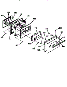 Door Section 45461609 parts for Kenmore Range 911.45461690 (91145461690, 911 45461690) from AppliancePartsPros.com