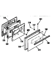 Oven Door Section parts for Kenmore Range 911.4524190 (9114524190, 911 4524190) from AppliancePartsPros.com