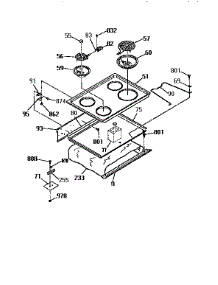 Main Top Section parts for Kenmore Range 911.4524191 (9114524191, 911 4524191) from AppliancePartsPros.com