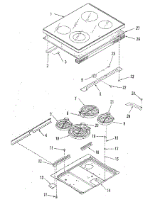 Main Top Section parts for Kenmore Range 911.9598891 (9119598891, 911 9598891) from AppliancePartsPros.com
