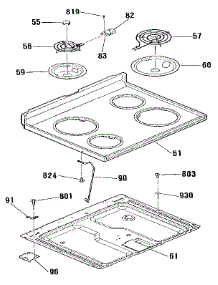 Main Top Section parts for Kenmore Range 911.9382190 (9119382190, 911 9382190) from AppliancePartsPros.com