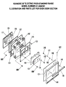 Oven Door Section parts for Kenmore Range 911.9382191 (9119382191, 911 9382191) from AppliancePartsPros.com