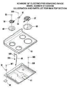 Main Top Section parts for Kenmore Range 911.9313190 (9119313190, 911 9313190) from AppliancePartsPros.com