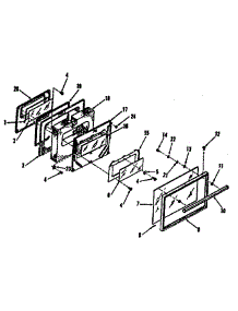 Oven Door Section parts for Kenmore Range 911.4698810 (9114698810, 911 4698810) from AppliancePartsPros.com