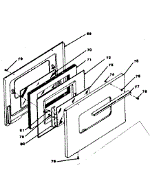 Oven Door (Model 119.7438610) parts for Kenmore Range 119.7438610 (1197438610, 119 7438610) from AppliancePartsPros.com