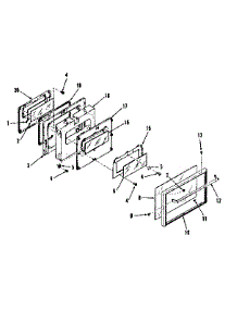 Oven Door Section parts for Kenmore Range 911.4698611 (9114698611, 911 4698611) from AppliancePartsPros.com