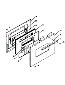 Oven Door parts for Kenmore Range 119.7458510 (1197458510, 119 7458510) from AppliancePartsPros.com