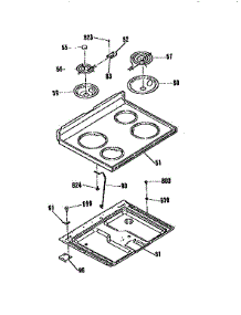 Main Top Section parts for Kenmore Range 911.9354590 (9119354590, 911 9354590) from AppliancePartsPros.com