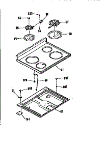 Main Top Section parts for Kenmore Range 911.93458591 (91193458591, 911 93458591) from AppliancePartsPros.com