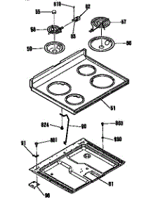 Main Top Section parts for Kenmore Range 911.9342191 (9119342191, 911 9342191) from AppliancePartsPros.com
