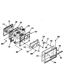 Oven Door Section parts for Kenmore Range 911.9342191 (9119342191, 911 9342191) from AppliancePartsPros.com