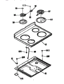 Main Top Section parts for Kenmore Range 911.9384591 (9119384591, 911 9384591) from AppliancePartsPros.com