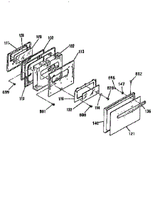 Door Section parts for Kenmore Range 911.9354591 (9119354591, 911 9354591) from AppliancePartsPros.com
