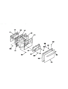 Door Section parts for Kenmore Range 911.93451591 (91193451591, 911 93451591) from AppliancePartsPros.com