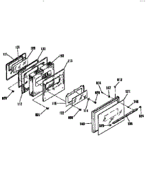 Door Section parts for Kenmore Range 911.93371690 (91193371690, 911 93371690) from AppliancePartsPros.com