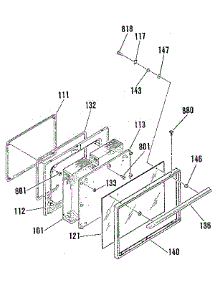 Oven Door Section parts for Kenmore Range 911.9330192 (9119330192, 911 9330192) from AppliancePartsPros.com