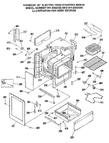 Body Section parts for Kenmore Range 911.9352192 (9119352192, 911 9352192) from AppliancePartsPros.com