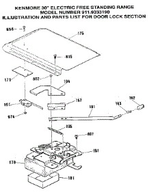 Door Lock Section parts for Kenmore Range 911.9333190 (9119333190, 911 9333190) from AppliancePartsPros.com
