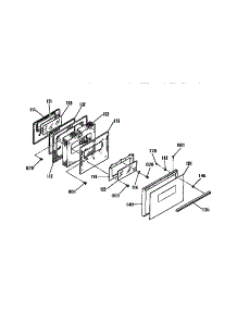 Oven Door parts for Kenmore Range 911.93251590 (91193251590, 911 93251590) from AppliancePartsPros.com
