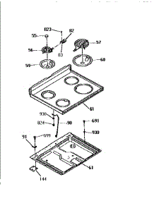 Main Top parts for Kenmore Range 911.93251590 (91193251590, 911 93251590) from AppliancePartsPros.com