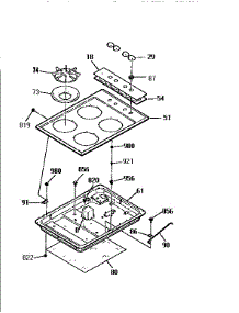 Main Top Section parts for Kenmore Range 911.3202091 (9113202091, 911 3202091) from AppliancePartsPros.com