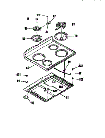 Main Top Section parts for Kenmore Range 911.6282190 (9116282190, 911 6282190) from AppliancePartsPros.com