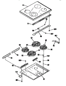 Main Top Section parts for Kenmore Range 911.95459591 (91195459591, 911 95459591) from AppliancePartsPros.com