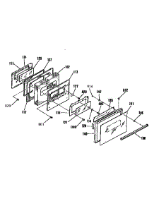 Oven Door Section parts for Kenmore Range 911.3674990 (9113674990, 911 3674990) from AppliancePartsPros.com