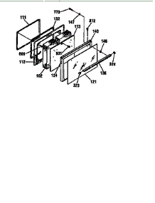 Door Section parts for Kenmore Range 911.95361592 (91195361592, 911 95361592) from AppliancePartsPros.com
