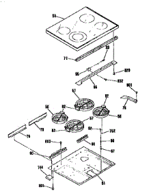 Main Top Section parts for Kenmore Range 911.95361591 (91195361591, 911 95361591) from AppliancePartsPros.com
