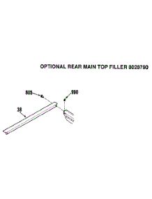 Optional Rear Main Top Filler 8028790 parts for Kenmore Range 911.4652591 (9114652591, 911 4652591) from AppliancePartsPros.com