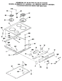 Main Top Section parts for Kenmore Range 911.4652591 (9114652591, 911 4652591) from AppliancePartsPros.com