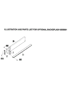 Optional Backsplash 8059091 parts for Kenmore Range 911.4652591 (9114652591, 911 4652591) from AppliancePartsPros.com