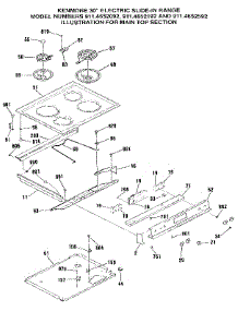 Main Top Section parts for Kenmore Range 911.4652592 (9114652592, 911 4652592) from AppliancePartsPros.com