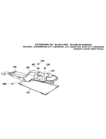 Door Lock Section parts for Kenmore Range 911.4652192 (9114652192, 911 4652192) from AppliancePartsPros.com