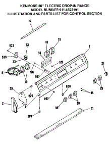 Control Section parts for Kenmore Range 911.4522191 (9114522191, 911 4522191) from AppliancePartsPros.com