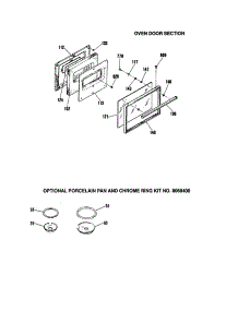 Oven Door / Porcelain Pan-Chrome Kit parts for Kenmore Range 911.4522190 (9114522190, 911 4522190) from AppliancePartsPros.com